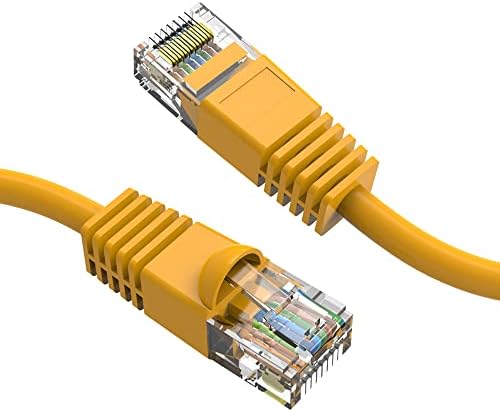 POWERFLUX Cat6 Ethernet Kablosu 2 Ft (100 Paket) - Cat6 Yama Kablosu, Cat6 Kablosu, Cat6 Ağ Kablosu, İnternet Kablosu - (Sarı)
