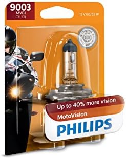 Philips 9003MVB1 MotoVision Motosiklet ve Powersport Yedek Far Ampulü, 1 Paket