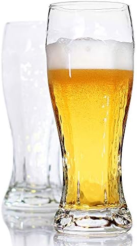 LUXU Bira Bardakları, 2,16 oz Kristal Zanaat Buğday Bira Bardaklarından oluşan Altıgen Şekilli Pilsner Gözlük seti, LAGER içmek