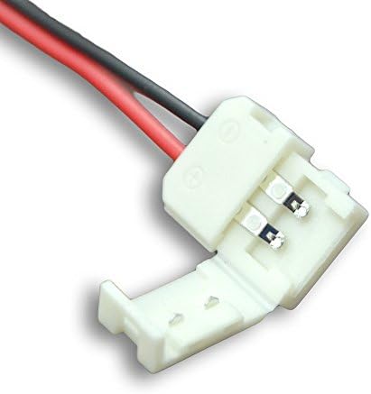 3ft LED Şerit Şerit Konektörü, LightingWill 5 adet SMD 3528 2835 (8mm) 2pin Tek Renk LED ışık şeridi Konektörü Uzatma Kablosu