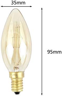 40 W E12 C35 Dim Edison Şamdan Ampuller (6 Paket), 2200 K Amber Sıcak Akkor ampuller Vintage Torpido Şekli Dekoratif Aydınlatma