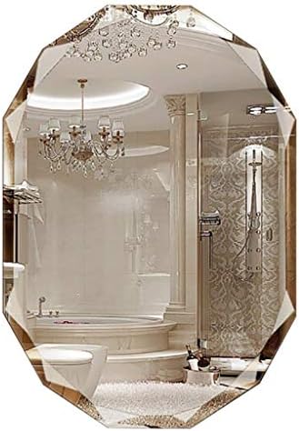 WANGXİAOLİNjingzi Banyo Oval Duvara Monte makyaj aynası Çerçevesiz Elmas Kırpılmış makyaj aynası Banyo Toz Odası Oturma Odası