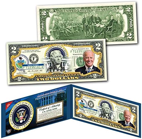 Joe Biden Başkanlık Serisi 46 Resmi Yasal İhale $2 Fatura w/Folio