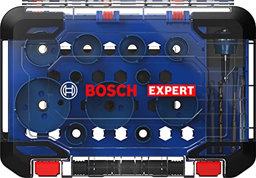Bosch Professional 15x Expert Yapı Malzemesi Delik Testeresi Seti (Ø 20-76 mm, Aksesuarlar Döner Darbeli Matkap)