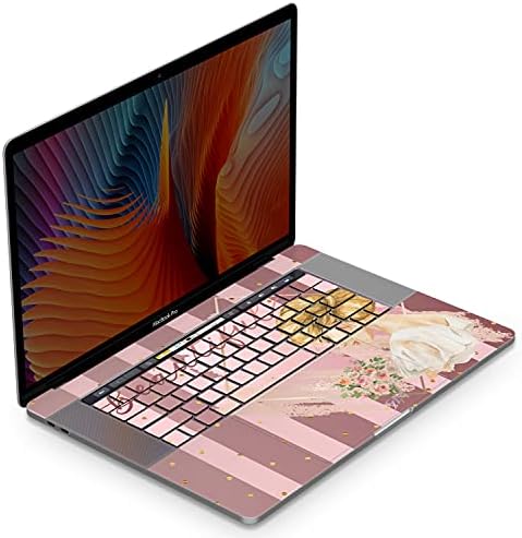 Mertak Vinil Cilt ile Uyumlu MacBook Hava 13 inç Mac Pro 16 15 14 12 2021 2020 2019 2018 2017 Gül Altın Kadın Üst Polka Dot