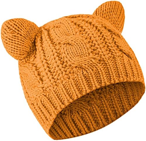 Kedi kulak bere şapka sevimli Kedi örme Şapka Kış Örgü Kablo Şapka Kadın Kızlar için