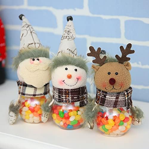 Noel şeker kavanozu Noel Baba Kardan Adam Ren Geyiği Ayı Şeker Çerez Çikolata Yuvarlak Teneke Kutu Şişe Noel Tatil Tedavi Ambalaj