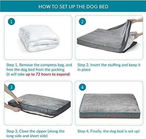 Büyük Köpekler için Bedsure Su Geçirmez Köpek Yatakları-Yıkanabilir Kapaklı Büyük Köpek Yatağı, Orta, Ekstra Büyük Köpekler