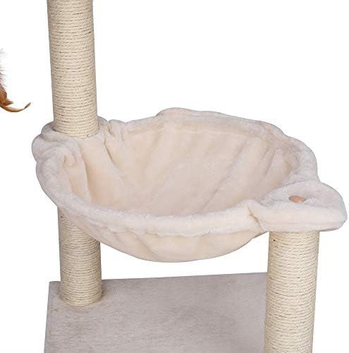 NC Kedi Ağacı Beşik Yatağı, Doğal Sisal Tırmalama Direkleri Beyaz
