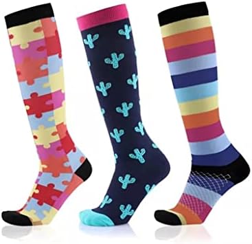 SLATİOM Kompresyon çorapları 15-20 mmHg Mezun Basınç Varis çorabı Diz Yüksek Çorap (Renk: Renk 6, Boyut: S-M kodu)