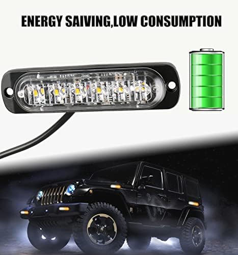 (4 Paketi, Amber) LED çakarlı lamba, 6-LED Yüksek Verimli Yüzey Montaj Amber acil uyarı çakarlı lamba Bar için Araba SUV kamyonet