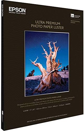 Epson Ultra Premium Fotoğraf Kağıdı Parlaklığı 17 x 22 2 Paket (50 Yaprak) ve Kumaş