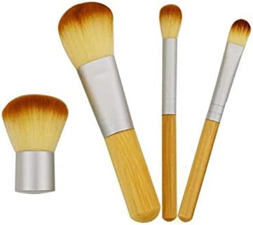 CHYSP 4 PCS Bambu Fırça Fondöten Fırça makyaj Fırçalar Kozmetik Yüz pudra fırçası için Makyaj Güzellik Aracı