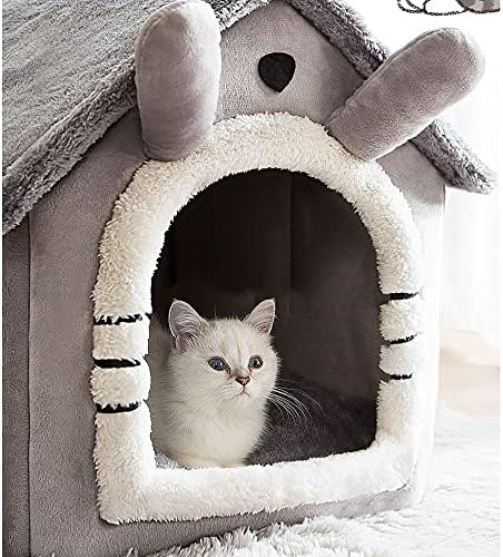 Kedi Evi Yavru Yatak Mağara Yatak Köpekler için Çıkarılabilir Kapalı Pet Kedi Kınamak Mağara Kış Sıcak Kadife Sünger Sokak
