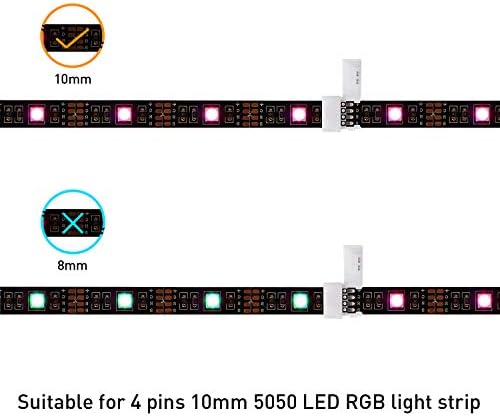5050 10mm 4Pin için LED Şerit Konektör Kiti,8 Tip Lehimsiz LED Şerit Aksesuarları İçerir, DIY için Çoğu Parça Sağlar