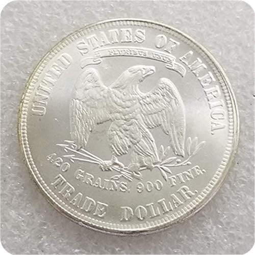 MEETCUER Kopya 1879 - P Ticaret Dolar UNC Gümüş Kaplama Pirinç ABD Paraları-Mogrgan Antika Paralar Amerika Gümüş Dolar hatıra