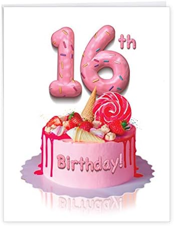 En İyi Kart Şirketi-Eğlenceli Jumbo Doğum Günü Tebrik Kartı ( 8,5 x 11 İnç) - Lezzetli Doğum Günü Pastası Kutlaması, Zarflı