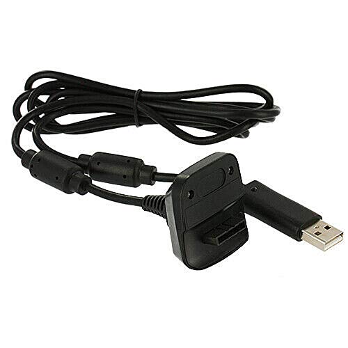 Xbox 360 için Siyah Kablosuz Denetleyici USB şarj kablosu Yedek Şarj Cihazı