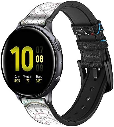 CA0391 Analog Multimetre Grafik Baskılı Deri ve Silikon Akıllı İzle Band Kayışı Samsung Galaxy İzle Watch3, Dişli S3 Modelleri