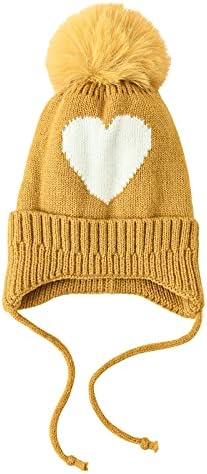 1-8 Yıl Çocuklar Eski Bebek Unisex çocuk Kış Aşk Desen Moda Kap Örgü Kazak Şapka Kulakları Korumak Sıcak Şapka