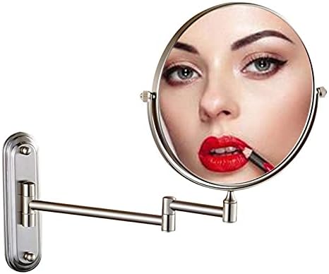 Nhlzj Temiz ve Parlak Duvara Monte Makyaj Aynası Uzatılabilir 360 Rotasyon, Yuvarlak Banyo Aynası Tıraş Aynası Kozmetik Makyaj