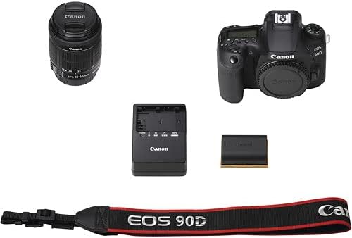 Canon EOS 90D DSLR Kamera ile 18-55mm Lens ( 3616C009) + 4 K Monitör + Canon EF 50mm Lens + Pro Mic + Pro Kulaklıklar + 2x64