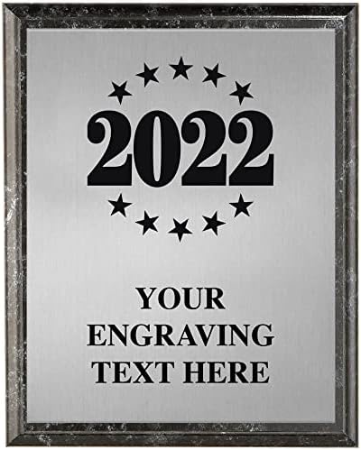 Özel 2022 Ödülü, Ücretsiz Lazer Kazınmış Kişiselleştirme ile 8x10 2022 Siyah Mermer Trophy Plak