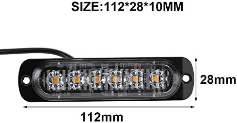 Whitelotous Evrensel 12-24 V 18 W 6 LED çakarlı lamba Bar Ince Amber LED el feneri Bar acil uyarı Lambası için Araba Kamyon