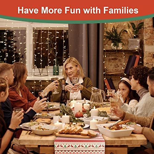 Mosro Noel Masa Koşucu, Zarif Şenlikli 72 Noel Süslemeleri (Beyaz Değil) Mevsimsel Kış Tatil için Mutfak Yemek masası Noel