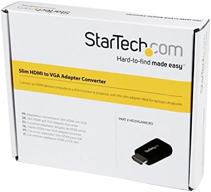 StarTech.com Kompakt HDMI VGA Adaptörü Dönüştürücü-Güç Ücretsiz HDMI Dizüstü VGA Monitör / Projektör Dönüştürücü Kutusu-1920x1200