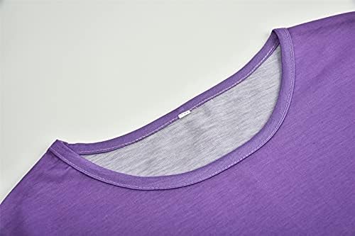 Andongnywell kadın Ekip Boyun T Shirt Kısa Kollu Yaz Degrade Renk Rahat Temel Gevşek Oturan Gömlek Bluz Tops