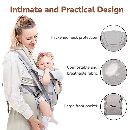Bebek Taşıyıcı, SpringBuds 4-in-1 Ergonomik Sırt Çantası Bebek Wrap Taşıyıcı Ön ve Arka Yenidoğan Bebekler için Baş Desteği