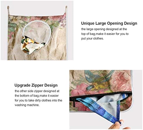 LAZEN Soyut Fantezi Renkli Baskı 1 Pcs Asılı çamaşır torbası Uzay Tasarrufu ile 2 Kapı Kanca ve 2 PVC Yapışkan Kanca saklama