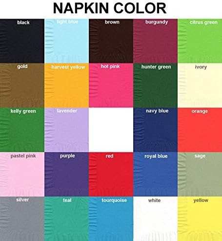 50 Düz Düz Renkler İçecek Kokteyl Peçeteleri Kağıt-Siyah