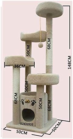 WYJW Beş Katlı Kedi Malzemeleri Kedi Tırmanma Çerçeve Kedi Kumu Kedi Ağacı Bir Sisal Kedi tırmalama sütunu Çok Fonksiyonlu