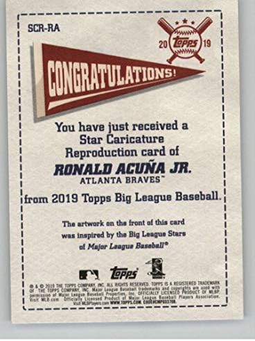 2019 Topps Büyük Lig Yıldız Karikatür Reprodüksiyon SCR-RA Ronald Acuna Jr. Atlanta Braves Beyzbol Kartı