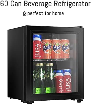 HAILANG 60 can İçecek Buzdolabı Soğutucu, Bira Soda veya Şarap için Cam Kapılı Mini Buzdolabı,Ev, Bar, Ofis için mükemmel ...