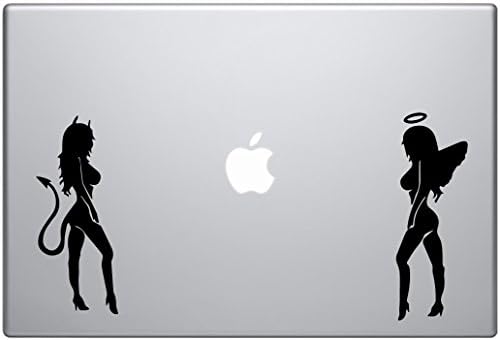 Açı ve Şeytan gilrs Çıkartmaları [4 Adet] -2 Ayrı Çıkartmalar İçerir-Laptop Cilt Vinil Çıkartması Sticker için MacBook Pro