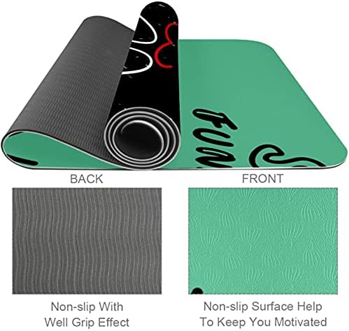 Siebzeh Kedi Sevimli Yeşil Premium Kalın Yoga Mat Çevre Dostu Kauçuk Sağlık ve Fitness Her Türlü Egzersiz Yoga ve Pilates için