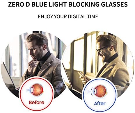 Zéro D Temiz Lens Yuvarlak mavi ışık Engelleme Gözlük Bilgisayar Oyun / TV / Telefonları Anti Göz Yorgunluğu Erkekler Kadınlar