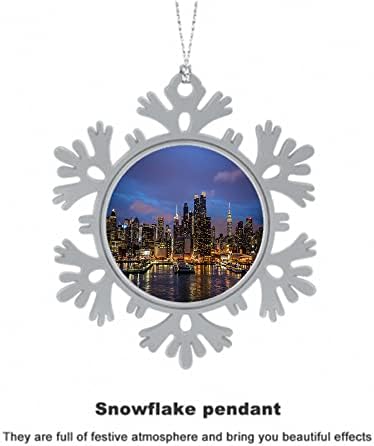 Noel Noel asılı dekorlar Midtown Manhattan Skyline Sırasında Noel Zaman Noel Süsler Dekorasyon Paslanmaz Çelik asılı dekorlar