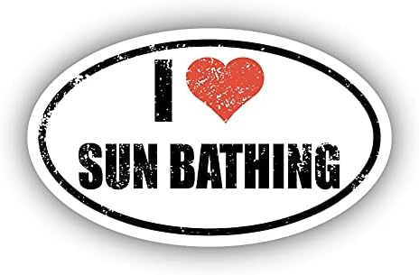 Ben Aşk Güneş Banyo Ben Kalp Euro Oval Sticker Vinil 3 M Çıkartması 3 in x 5 in