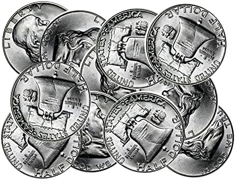 20 Rastgele Franklin Gümüş Yarım Dolar Parlak Uncirculated APMEX Rulo